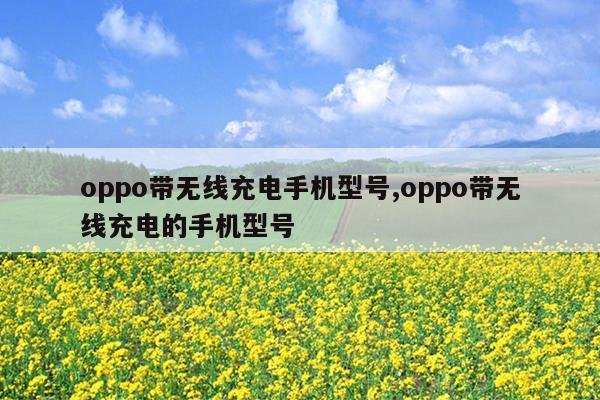 oppo带无线充电手机型号,oppo带无线充电的手机型号