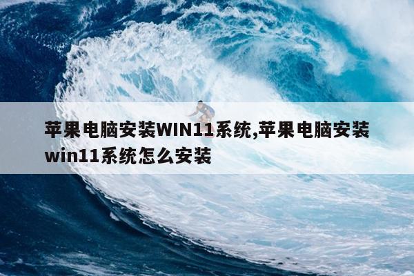 苹果电脑安装WIN11系统,苹果电脑安装win11系统怎么安装