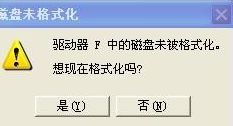 提示:磁盘未被格式化