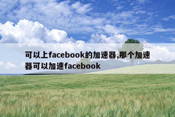 可以上facebook的加速器,那个加速器可以加速facebook