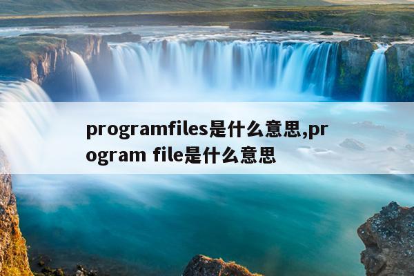programfiles是什么意思,program file是什么意思