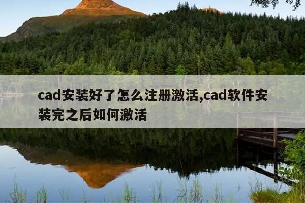 cad安装好了怎么注册激活,cad软件安装完之后如何激活