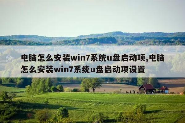 电脑怎么安装win7系统u盘启动项,电脑怎么安装win7系统u盘启动项设置