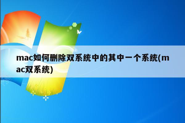 mac如何删除双系统中的其中一个系统(mac双系统)