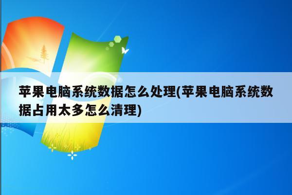 苹果电脑系统数据怎么处理(苹果电脑系统数据占用太多怎么清理)