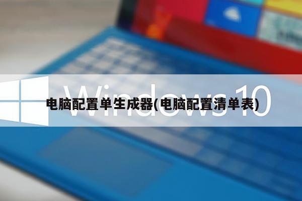 电脑配置单生成器(电脑配置清单表)