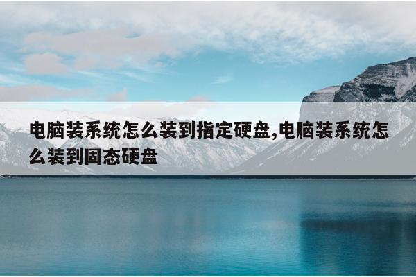 电脑装系统怎么装到指定硬盘,电脑装系统怎么装到固态硬盘