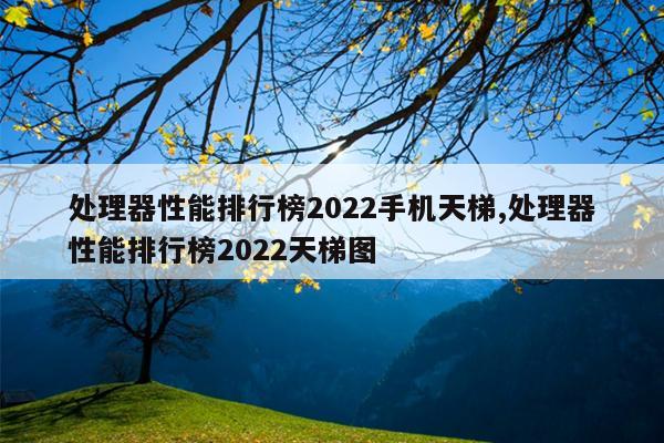 处理器性能排行榜2022手机天梯,处理器性能排行榜2022天梯图