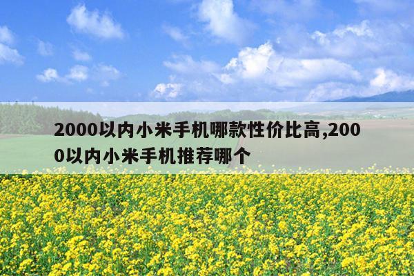 2000以内小米手机哪款性价比高,2000以内小米手机推荐哪个