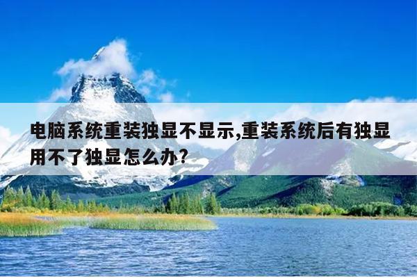 电脑系统重装独显不显示,重装系统后有独显用不了独显怎么办?