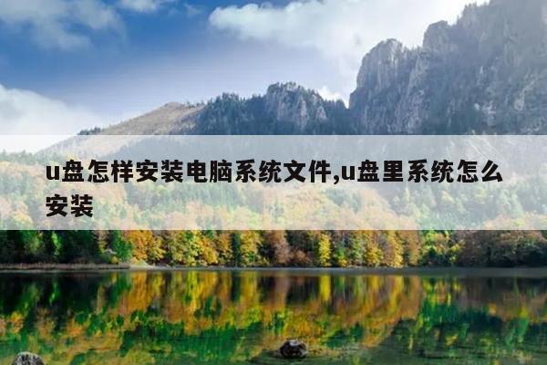 u盘怎样安装电脑系统文件,u盘里系统怎么安装