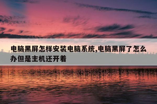 电脑黑屏怎样安装电脑系统,电脑黑屏了怎么办但是主机还开着
