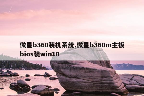 微星b360装机系统,微星b360m主板bios装win10