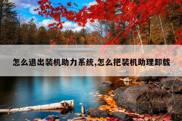 怎么退出装机助力系统,怎么把装机助理卸载