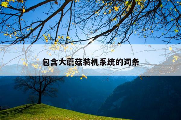 包含大蘑菇装机系统的词条