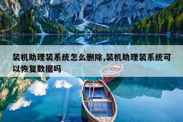 装机助理装系统怎么删除,装机助理装系统可以恢复数据吗