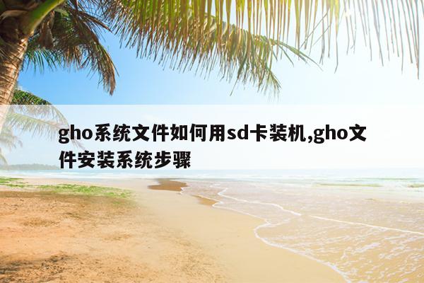 gho系统文件如何用sd卡装机,gho文件安装系统步骤