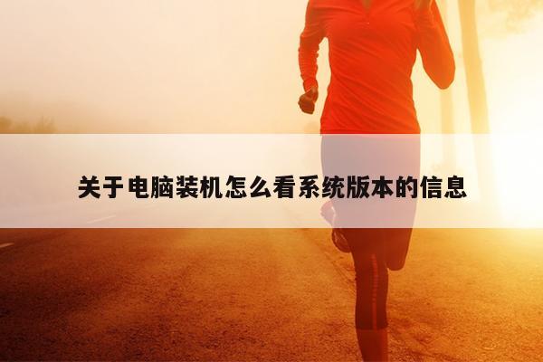 关于电脑装机怎么看系统版本的信息