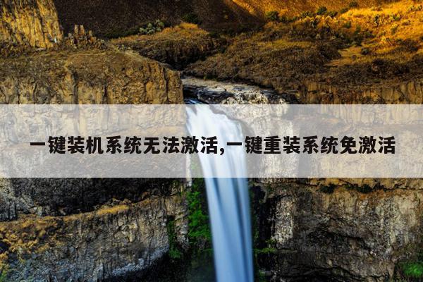 一键装机系统无法激活,一键重装系统免激活