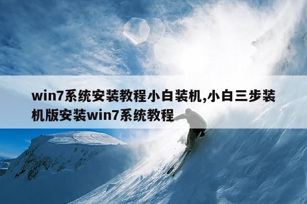 win7系统安装教程小白装机,小白三步装机版安装win7系统教程