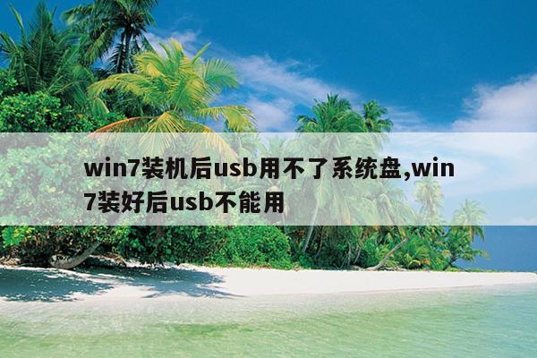 win7装机后usb用不了系统盘,win7装好后usb不能用