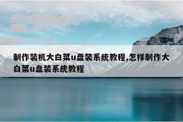 制作装机大白菜u盘装系统教程,怎样制作大白菜u盘装系统教程