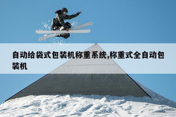自动给袋式包装机称重系统,称重式全自动包装机