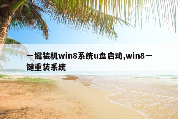 一键装机win8系统u盘启动,win8一键重装系统